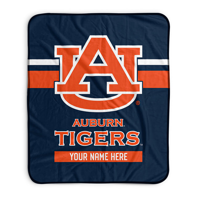 Pixsona Auburn Tigers Stripes Pixel Fleece Blanket | Personalized | Custom