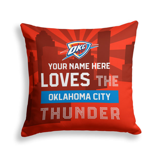 Pixsona Oklahoma City Thunder Skyline Throw Pillow | Personalized | Custom