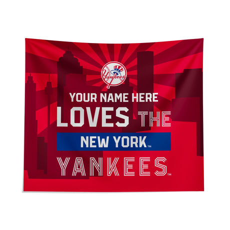 Pixsona New York Yankees Skyline Tapestry | Personalized | Custom