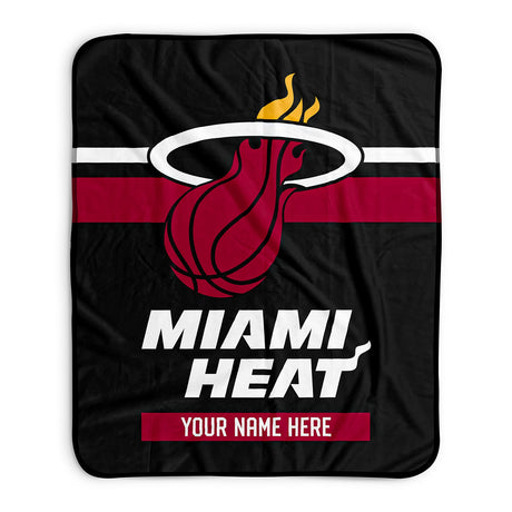 Pixsona Miami Heat Stripes Pixel Fleece Blanket | Personalized | Custom