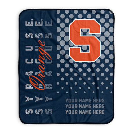 Pixsona Syracuse Orange Halftone Pixel Fleece Blanket | Personalized | Custom