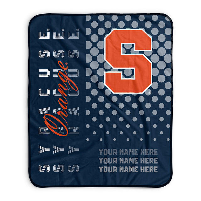Pixsona Syracuse Orange Halftone Pixel Fleece Blanket | Personalized | Custom