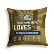 Pixsona Georgia Southern Eagles Skyline Throw Pillow | Personalized | Custom