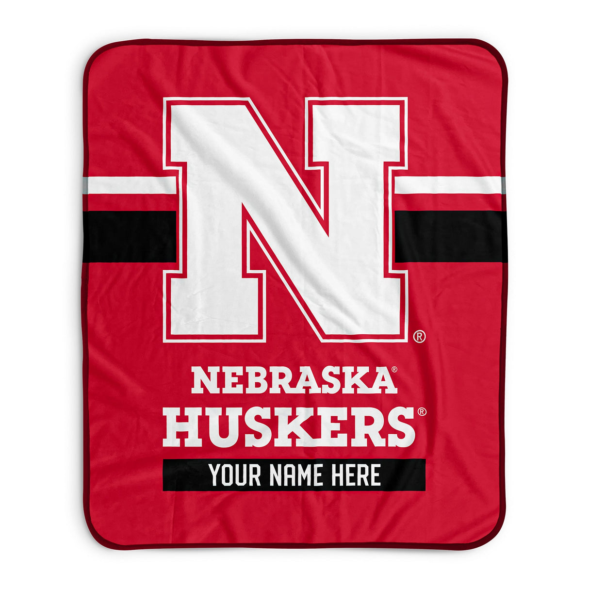 Pixsona Nebraska Huskers Stripes Pixel Fleece Blanket | Personalized | Custom