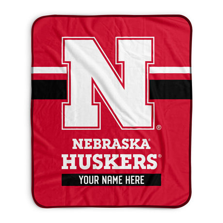 Pixsona Nebraska Huskers Stripes Pixel Fleece Blanket | Personalized | Custom