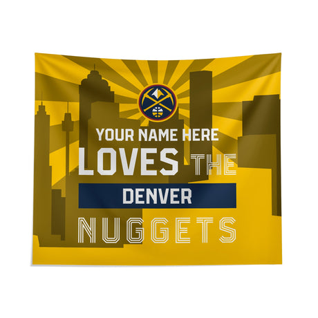 Pixsona Denver Nuggets Skyline Tapestry | Personalized | Custom