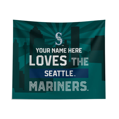 Pixsona Seattle Mariners Skyline Tapestry | Personalized | Custom