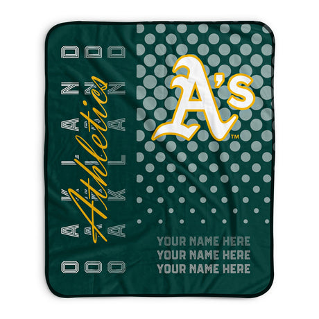Pixsona Oakland Athletics Halftone Pixel Fleece Blanket | Personalized | Custom