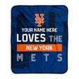 Pixsona New York Mets Skyline Pixel Fleece Blanket | Personalized | Custom