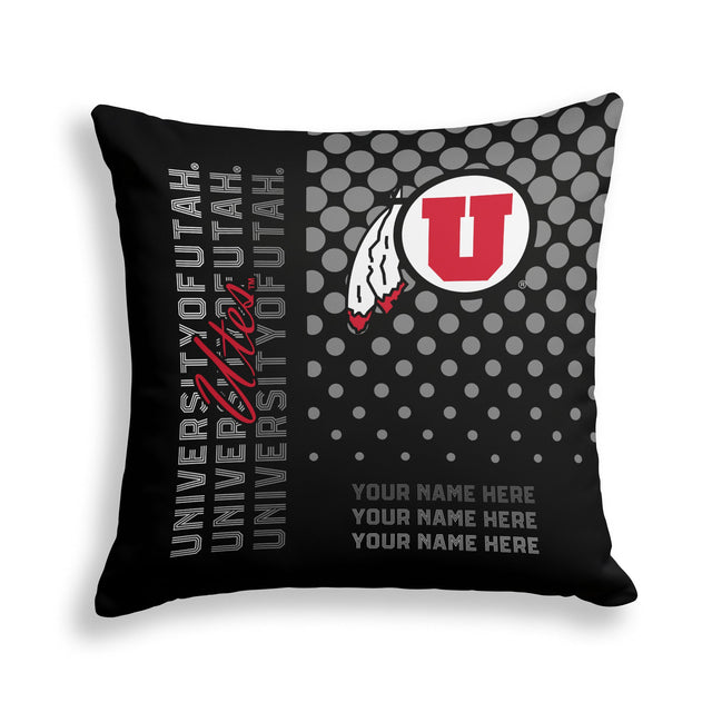 Pixsona Utah Utes Halftone Throw Pillow | Personalized | Custom
