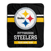 Pixsona Pittsburgh Steelers Stripes Pixel Fleece Blanket | Personalized | Custom