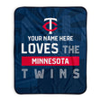 Pixsona Minnesota Twins Skyline Pixel Fleece Blanket | Personalized | Custom