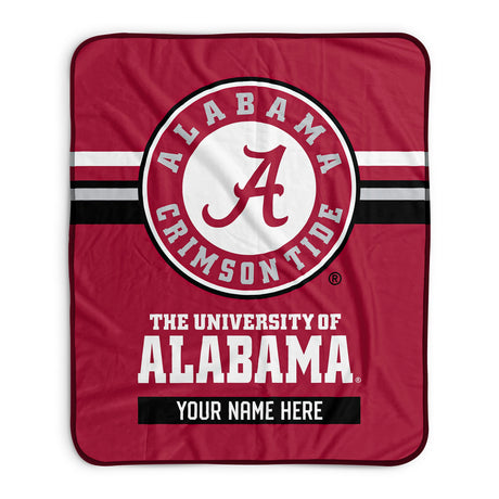 Pixsona Alabama Crimson Tide Stripes Pixel Fleece Blanket | Personalized | Custom