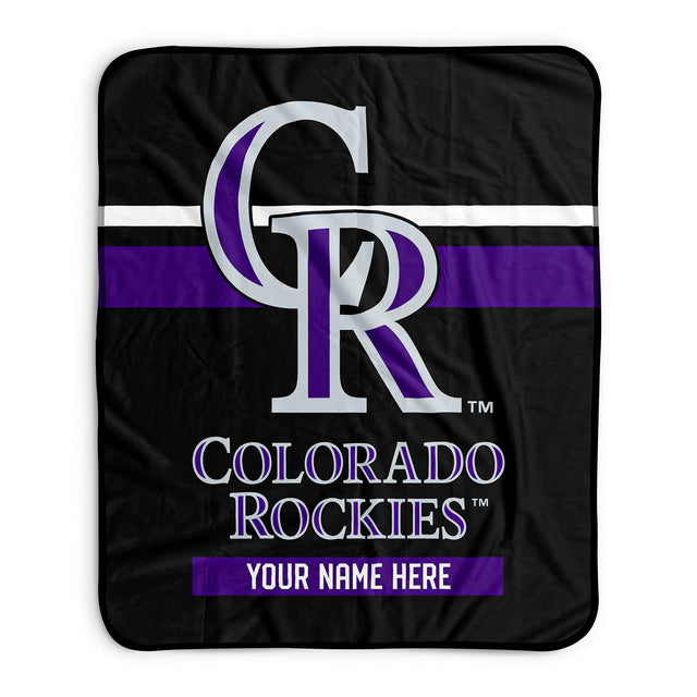 Pixsona Colorado Rockies Stripes Pixel Fleece Blanket | Personalized | Custom