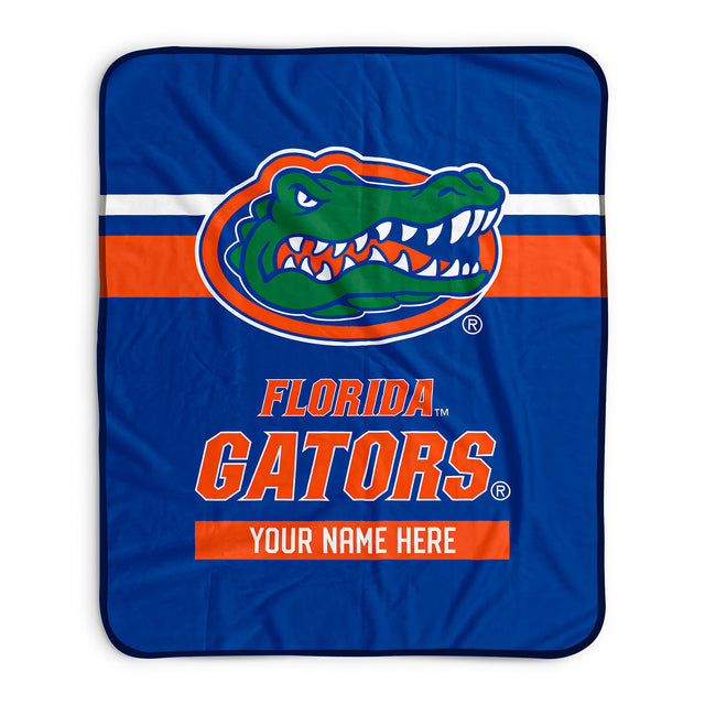 Pixsona Florida Gators Stripes Pixel Fleece Blanket | Personalized | Custom