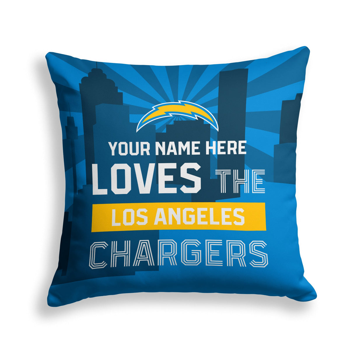 Pixsona Los Angeles Chargers Skyline Throw Pillow | Personalized | Custom