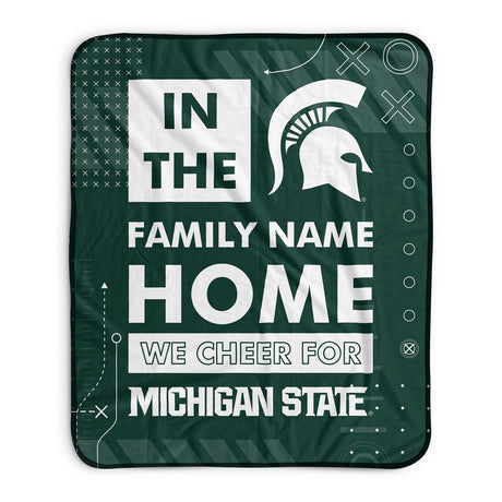 Pixsona Michigan State Spartans Cheer Pixel Fleece Blanket | Personalized | Custom