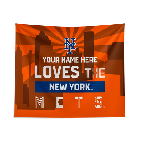 Pixsona New York Mets Skyline Tapestry | Personalized | Custom