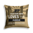 Pixsona Purdue Boilermakers Skyline Throw Pillow | Personalized | Custom
