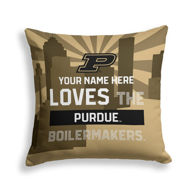 Pixsona Purdue Boilermakers Skyline Throw Pillow | Personalized | Custom