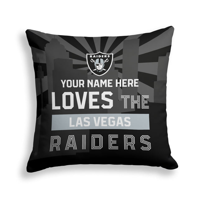 Pixsona Las Vegas Raiders Skyline Throw Pillow | Personalized | Custom