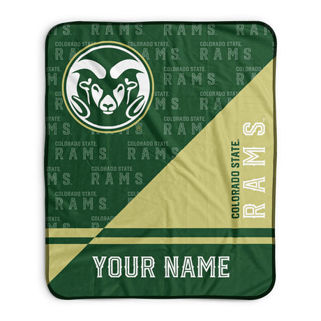 Pixsona Colorado State Rams Split Pixel Fleece Blanket | Personalized | Custom