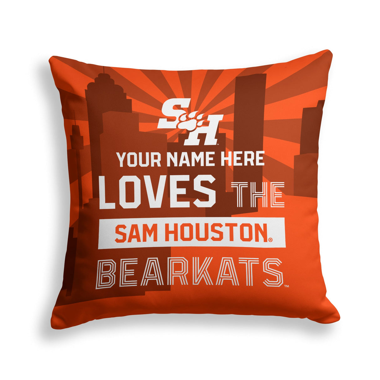 Pixsona Sam Houston State Bearkats Skyline Throw Pillow | Personalized | Custom