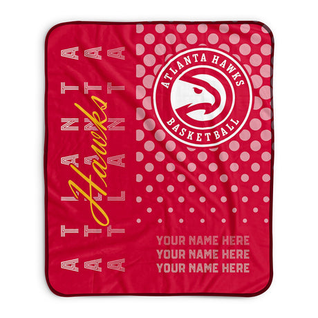 Pixsona Atlanta Hawks Halftone Pixel Fleece Blanket | Personalized | Custom