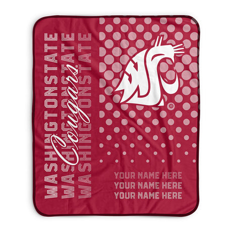 Pixsona Washington State Cougars Halftone Pixel Fleece Blanket | Personalized | Custom