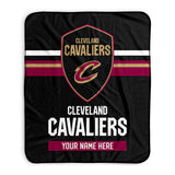 Pixsona Cleveland Cavaliers Stripes Pixel Fleece Blanket | Personalized | Custom