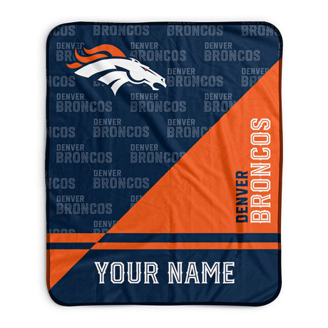 Pixsona Denver Broncos Split Pixel Fleece Blanket | Personalized | Custom
