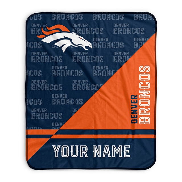 Pixsona Denver Broncos Split Pixel Fleece Blanket | Personalized | Custom