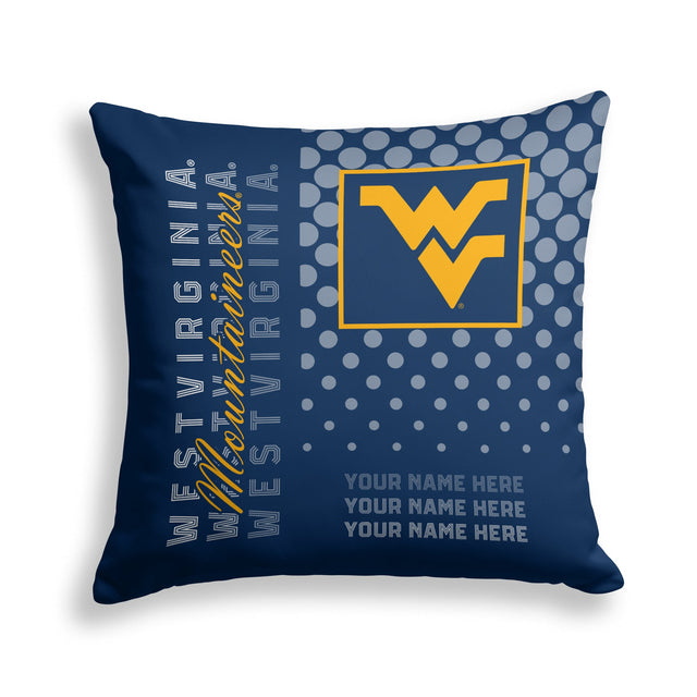 Pixsona West Virginia Mountaineers Halftone Throw Pillow | Personalized | Custom