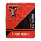 Pixsona Texas Tech Red Raiders Split Pixel Fleece Blanket | Personalized | Custom