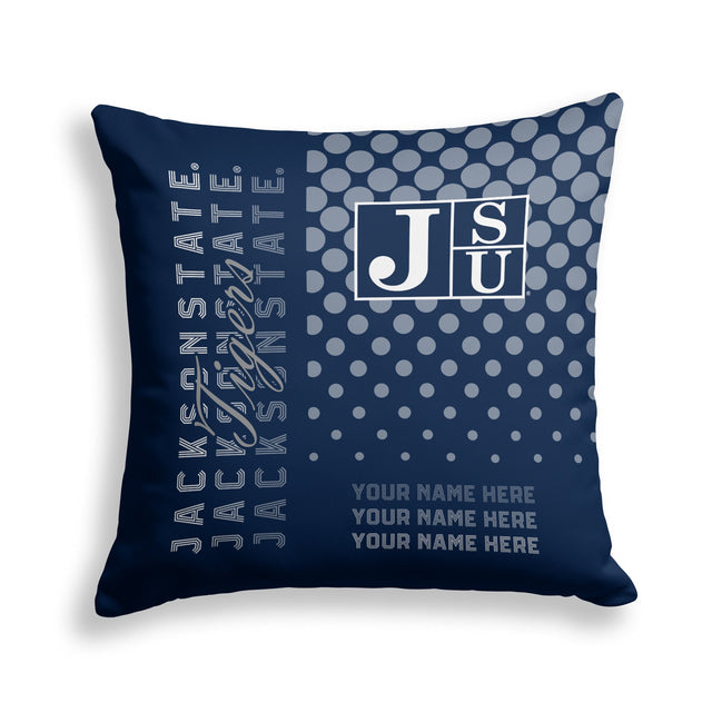 Pixsona Jackson State Tigers Halftone Throw Pillow | Personalized | Custom