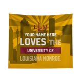 Pixsona Louisiana Monroe Warhawks Skyline Tapestry | Personalized | Custom