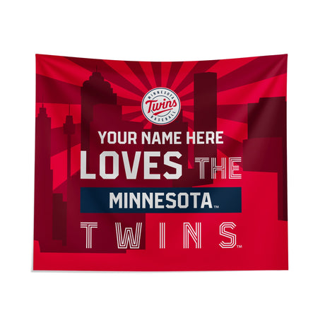 Pixsona Minnesota Twins Skyline Tapestry | Personalized | Custom
