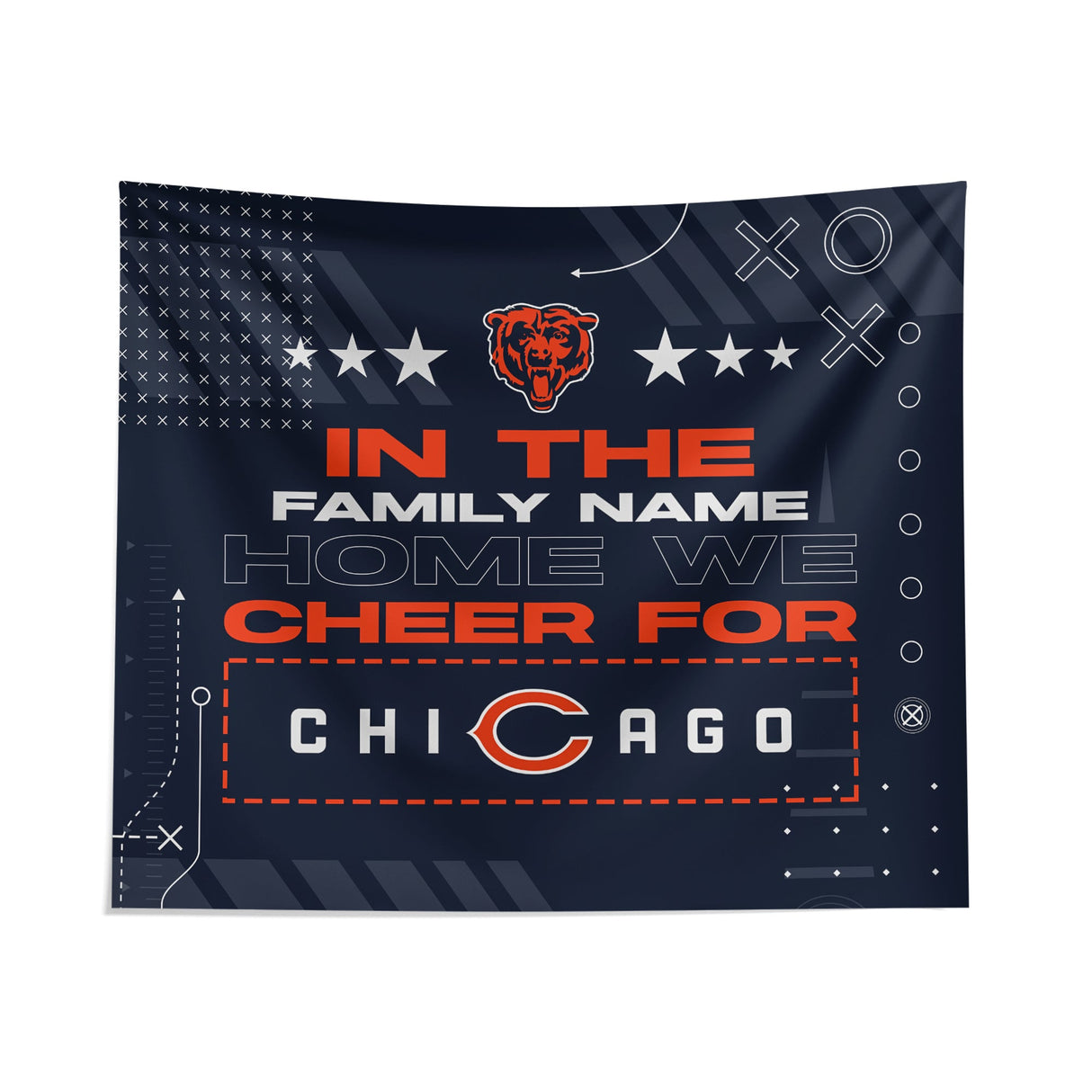 Pixsona Chicago Bears Cheer Tapestry | Personalized | Custom