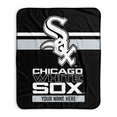Pixsona Chicago White Sox Stripes Pixel Fleece Blanket | Personalized | Custom