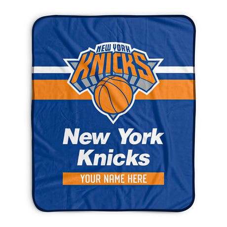 Pixsona New York Knicks Stripes Pixel Fleece Blanket | Personalized | Custom