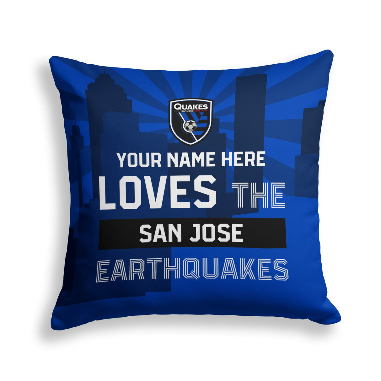 Pixsona San Jose Earthquakes Skyline Throw Pillow | Personalized | Custom
