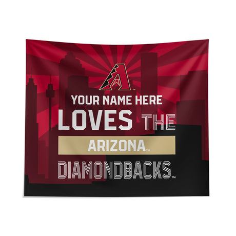 Pixsona Arizona Diamondbacks Skyline Tapestry | Personalized | Custom