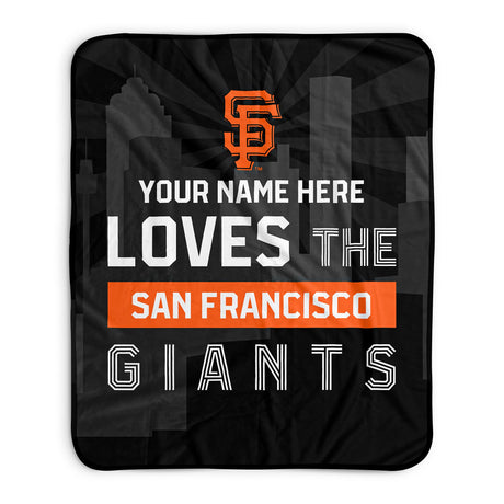 Pixsona San Francisco Giants Skyline Pixel Fleece Blanket | Personalized | Custom